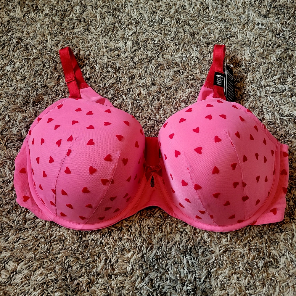 Torrid Pink Heart-Embellished Bra